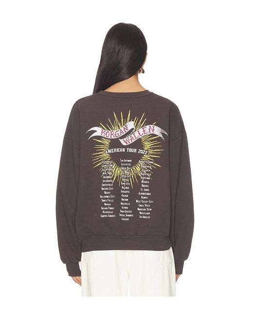 Daydreamer Brown Morgan Wallen Classic Eagle Oversized Crew Sweatshirt