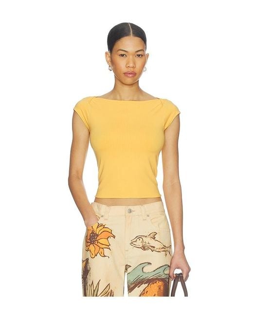 Free People Orange So Soft Seamless Modal Tee