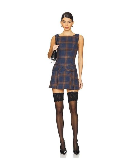 h:ours Blue Mila Mini Dress