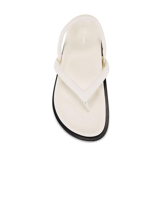 St. Agni White Sling Back Thong Sandal