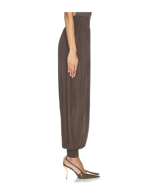 Balmain Brown Draped Jersey Cupro Loose Pant