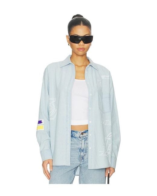 DANNIJOPRO White The Doodle Sports Oxford Top