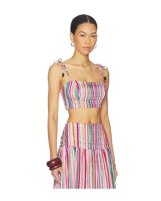 Peixoto Red Ezra Cropped Top