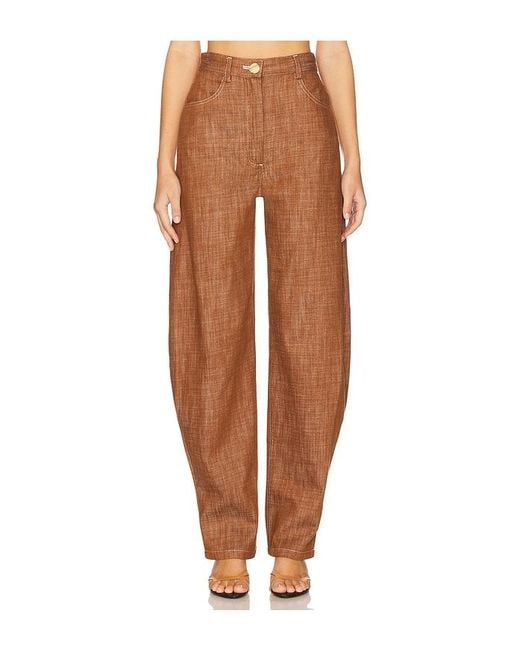 Matthew Bruch Orange High-Waist Barrel Wide Leg