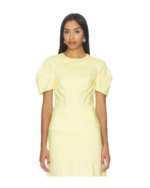 Camila Coelho Yellow Flora Top