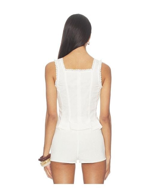 Free People White Bridgette Corset Top
