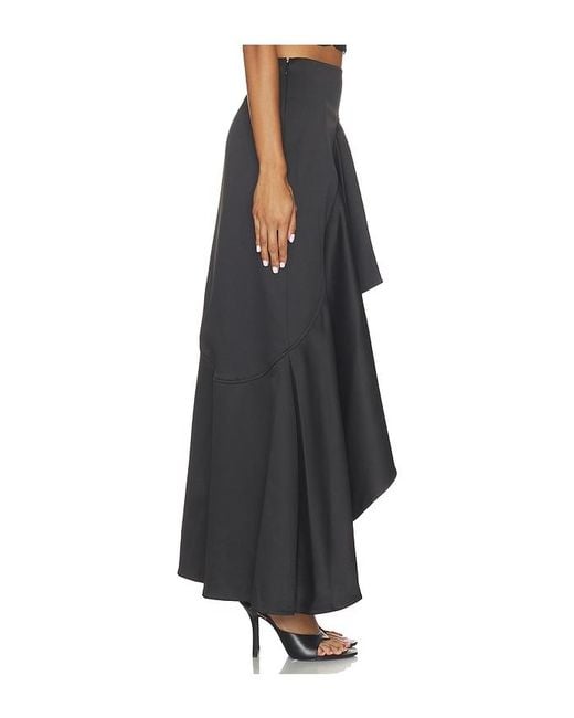 AKNVAS Black Alana Draped Satin Skirt