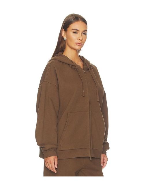 WellBeing + BeingWell Brown Murphy Oversized Full Zip Hoodie