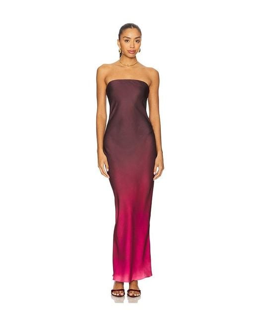 Rococo Sand Red Trägerloses Maxikleid