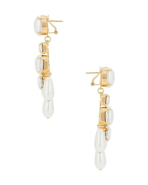 Anton Heunis White Omega Clasp Chandelier Earrings