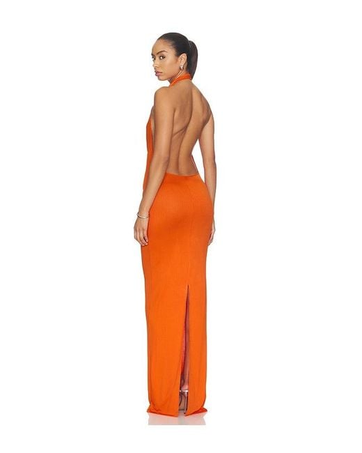 ÉTERNE Orange Gisele Maxi Dress