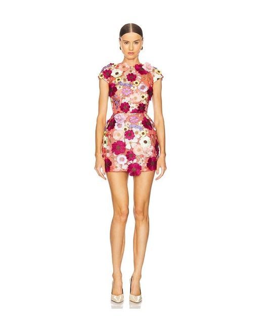 Bronx and Banco Red Minikleid Mit Kurzen, Eckigen Ärmeln Jasmine