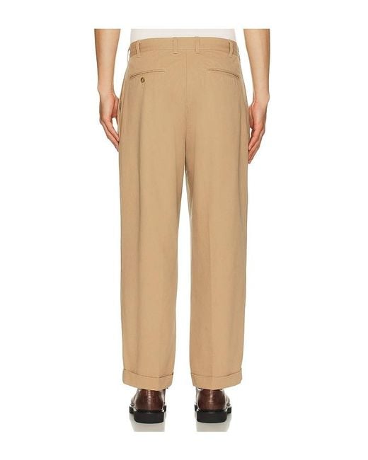 Beams Plus Natural 2 Pleats Trousers Twill for men