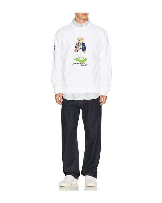 Polo Ralph Lauren White Wimbledon Bear Sweater for men