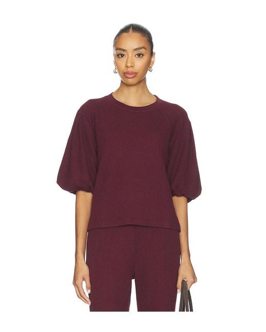 Bobi Red Bubble Sleeve Pullover