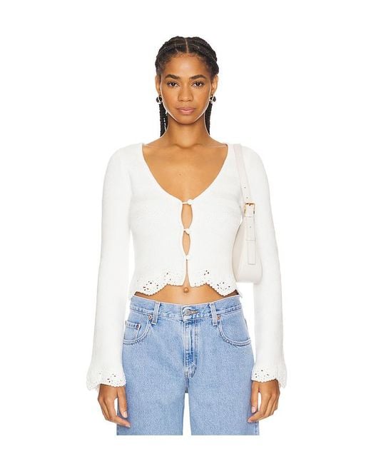 LPA White Heidi Cardigan