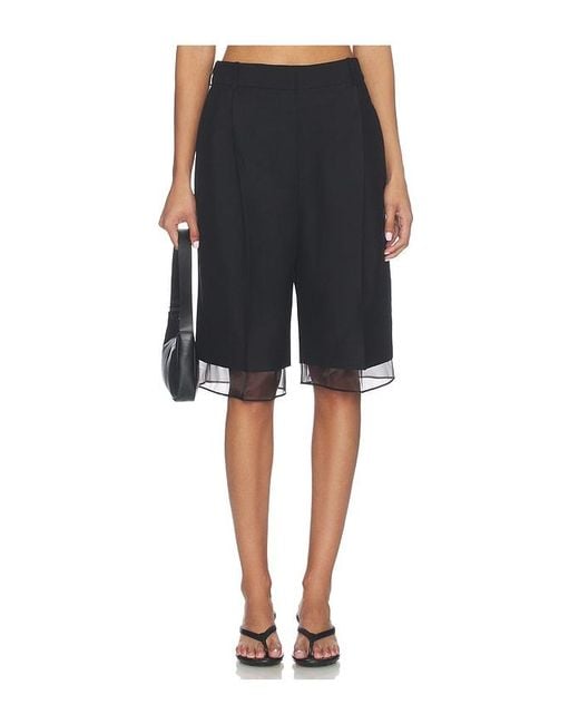 Rohe Black Organza Lined Shorts