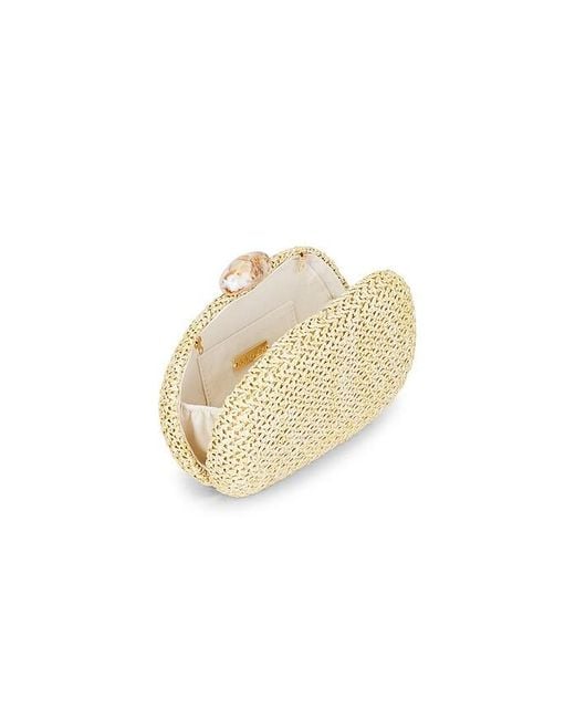 Dolce Vita White Dionne Raffia Box Clutch