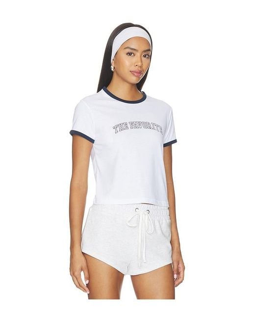 FAVORITE DAUGHTER White The Cropped Favorite Ringer Tee