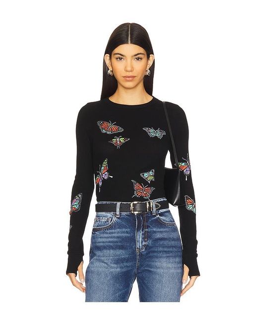 Lauren Moshi Black Langarm-Oberteil Mckinley