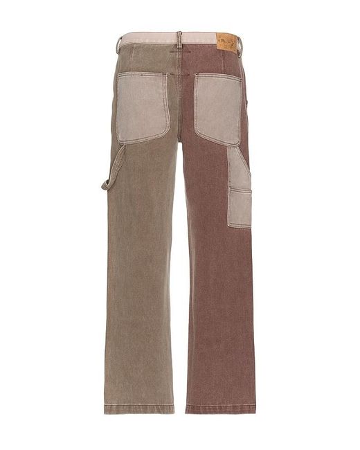 メンズ Kidsuper Patchwork Face ダブルニーパンツ Natural