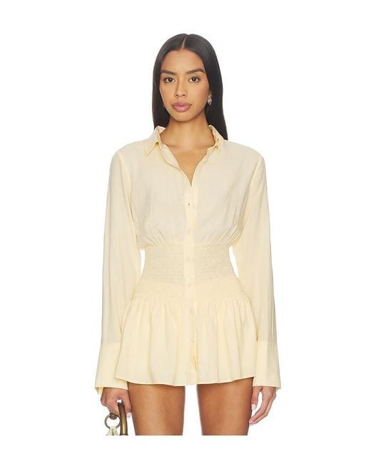 Seven Wonders Natural Adora Long Sleeve Shirred Shirt