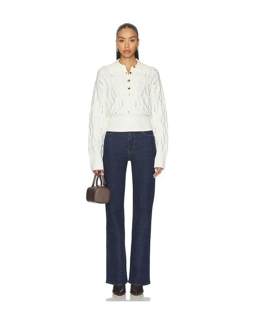 LPA White Mia Cable Sweater