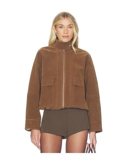 Apparis Brown Kate Sans Suede Bomber Jacket