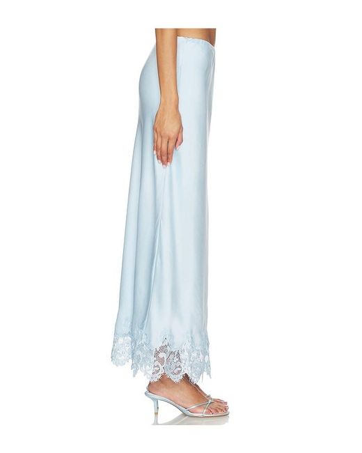 Bardot Blue X Revolve Elisan Lace Satin Midi Skirt