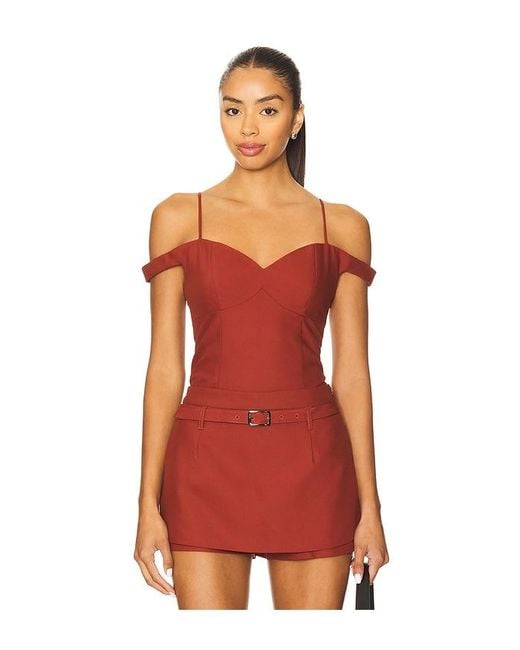 Line & Dot Red Olina Top