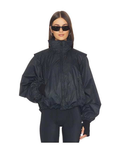 Perfect Moment Blue Scratch Houndstooth Bomber Jacket