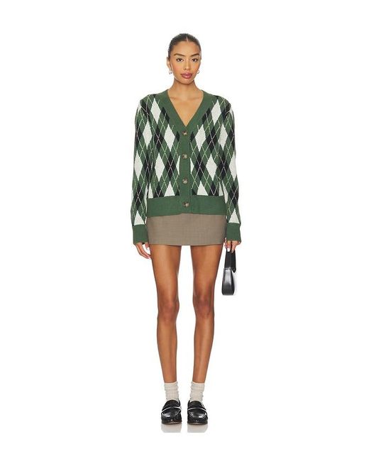 ALL THE WAYS Green Evelyn Argyle Cardigan