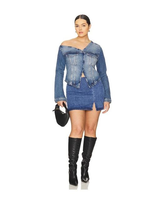 GOOD AMERICAN Blue Denim Mini Skirt