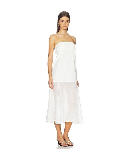 Free People White X Free-Est Sabeen Tube Midi Dress