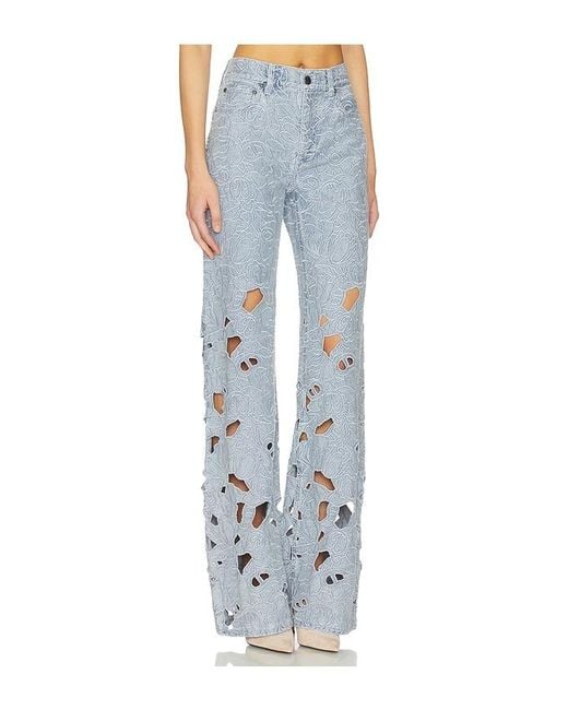 Alice + Olivia Blue Chic Eyelet Jean