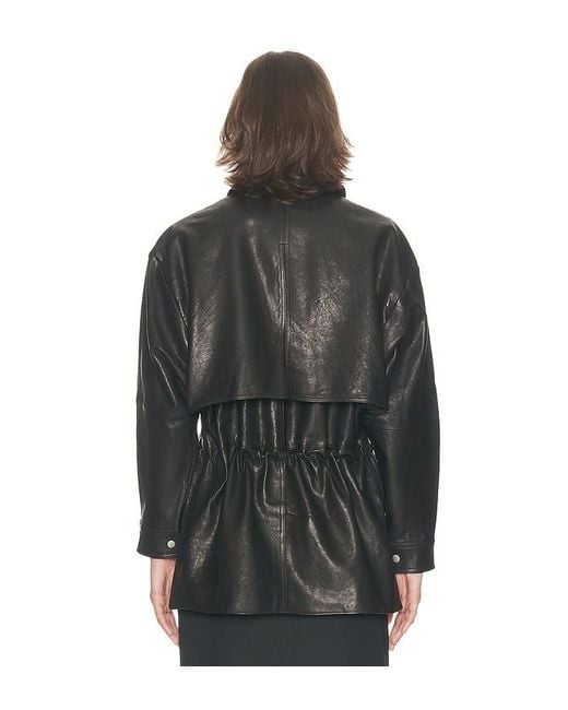 Helsa Black The Peplum Leather Moto Jacket