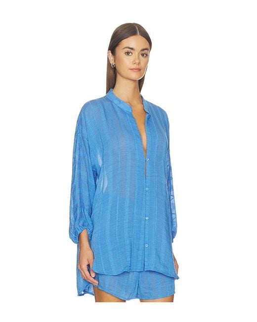 ViX Blue Yana Long Sleeve Blouse