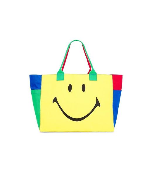 Market Yellow Smiley Colorblock Tote Bag for men