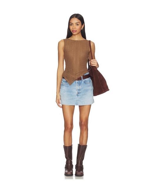 MORE TO COME Blue Palima Top