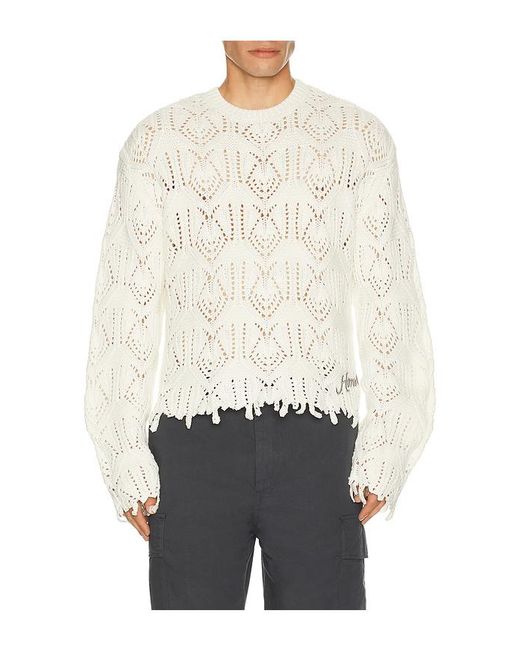 Honor The Gift White Cable Sweater for men