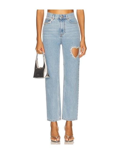 Area Blue Crystal Heart Jean