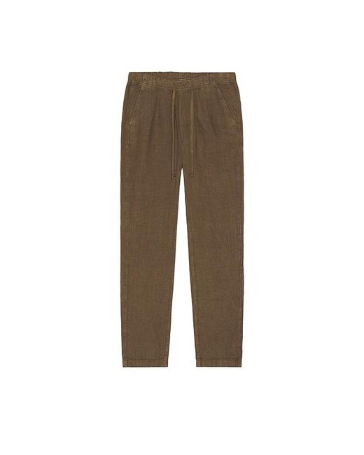 Faherty Brand Brown Linen Drawstring Pants for men
