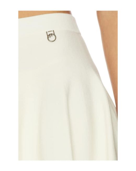 Khalhon Orange Varsity Flare Knit Skirt