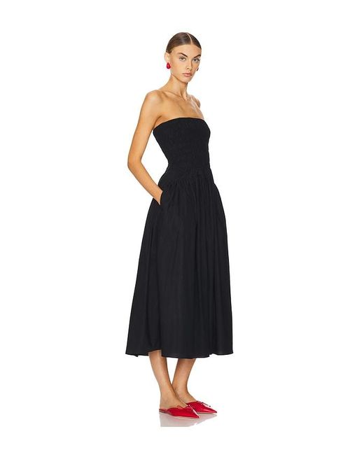 Faithfull The Brand Black Lida Midi Dress