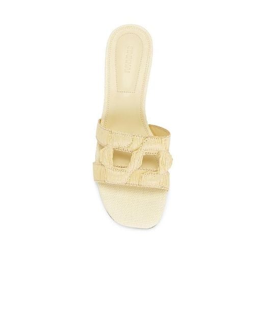 Jonathan Simkhai White Monogram Raffia Block Heel