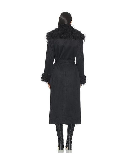 Lovers + Friends Black Lena Faux Suede Coat