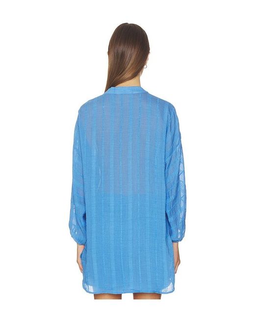 ViX Blue Yana Long Sleeve Blouse