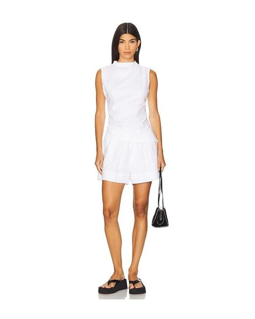 AEXAE White Linen Waistband Short