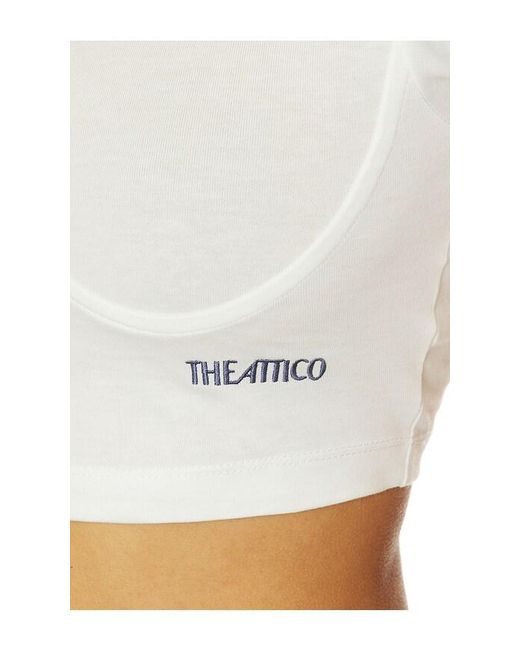 The Attico Blue Logo Crop Tee