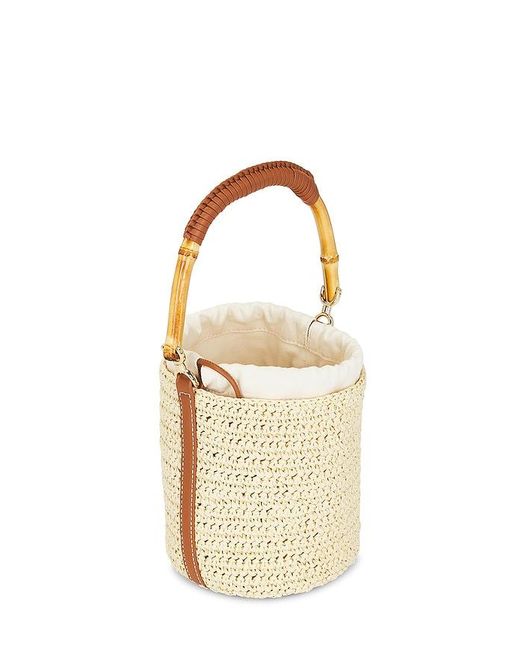 Self-Portrait Metallic Soft Raffia Bucket Bag
